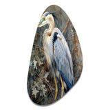 Graceful Heron Waterbird I - Asymmetric Metal Wall Art