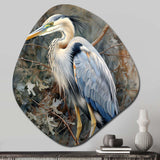 Graceful Heron Waterbird I - Asymmetric Metal Wall Art