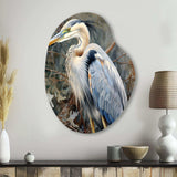 Graceful Heron Waterbird I - Asymmetric Metal Wall Art