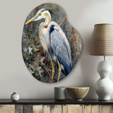 Graceful Heron Waterbird I - Asymmetric Metal Wall Art