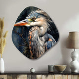 Graceful Heron Waterbird III - Asymmetric Metal Wall Art