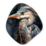 Graceful Heron Waterbird III - Asymmetric Metal Wall Art