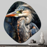 Graceful Heron Waterbird III - Asymmetric Metal Wall Art