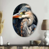 Graceful Heron Waterbird III - Asymmetric Metal Wall Art