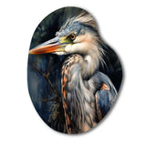 Graceful Heron Waterbird III - Asymmetric Metal Wall Art