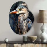 Graceful Heron Waterbird III - Asymmetric Metal Wall Art