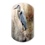 Graceful Heron Waterbird IV - Asymmetric Metal Wall Art