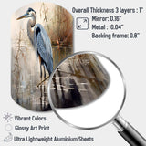 Graceful Heron Waterbird IV - Asymmetric Metal Wall Art