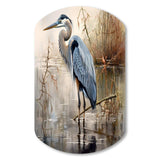 Graceful Heron Waterbird IV - Asymmetric Metal Wall Art