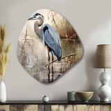 Graceful Heron Waterbird IV - Asymmetric Metal Wall Art