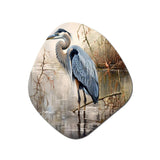 Graceful Heron Waterbird IV - Asymmetric Metal Wall Art