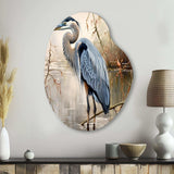 Graceful Heron Waterbird IV - Asymmetric Metal Wall Art