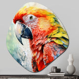 Tropical Parrot In Paradise II - Asymmetric Metal Wall Art