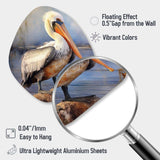 Majestic Pelican III - Asymmetric Metal Wall Art