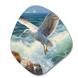 Seagull By The Sea III - Asymmetric Metal Wall Art