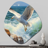 Seagull By The Sea III - Asymmetric Metal Wall Art