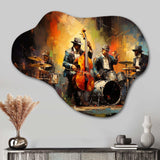 Yellow Orange Jazz Band - Asymmetric Metal Wall Art