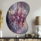 Elegant Floral Chandelier I - Asymmetric Metal Wall Art