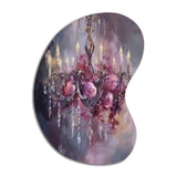 Elegant Floral Chandelier I - Asymmetric Metal Wall Art