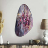 Elegant Floral Chandelier I - Asymmetric Metal Wall Art