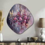 Elegant Floral Chandelier I - Asymmetric Metal Wall Art