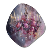 Elegant Floral Chandelier I - Asymmetric Metal Wall Art