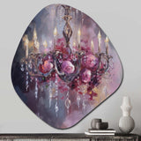 Elegant Floral Chandelier I - Asymmetric Metal Wall Art