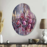 Elegant Floral Chandelier I - Asymmetric Metal Wall Art