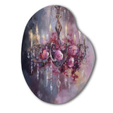 Elegant Floral Chandelier I - Asymmetric Metal Wall Art