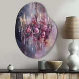 Elegant Floral Chandelier I - Asymmetric Metal Wall Art