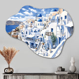 Greek Santorini Odyssey I - Asymmetric Metal Wall Art