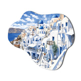 Greek Santorini Odyssey I - Asymmetric Metal Wall Art