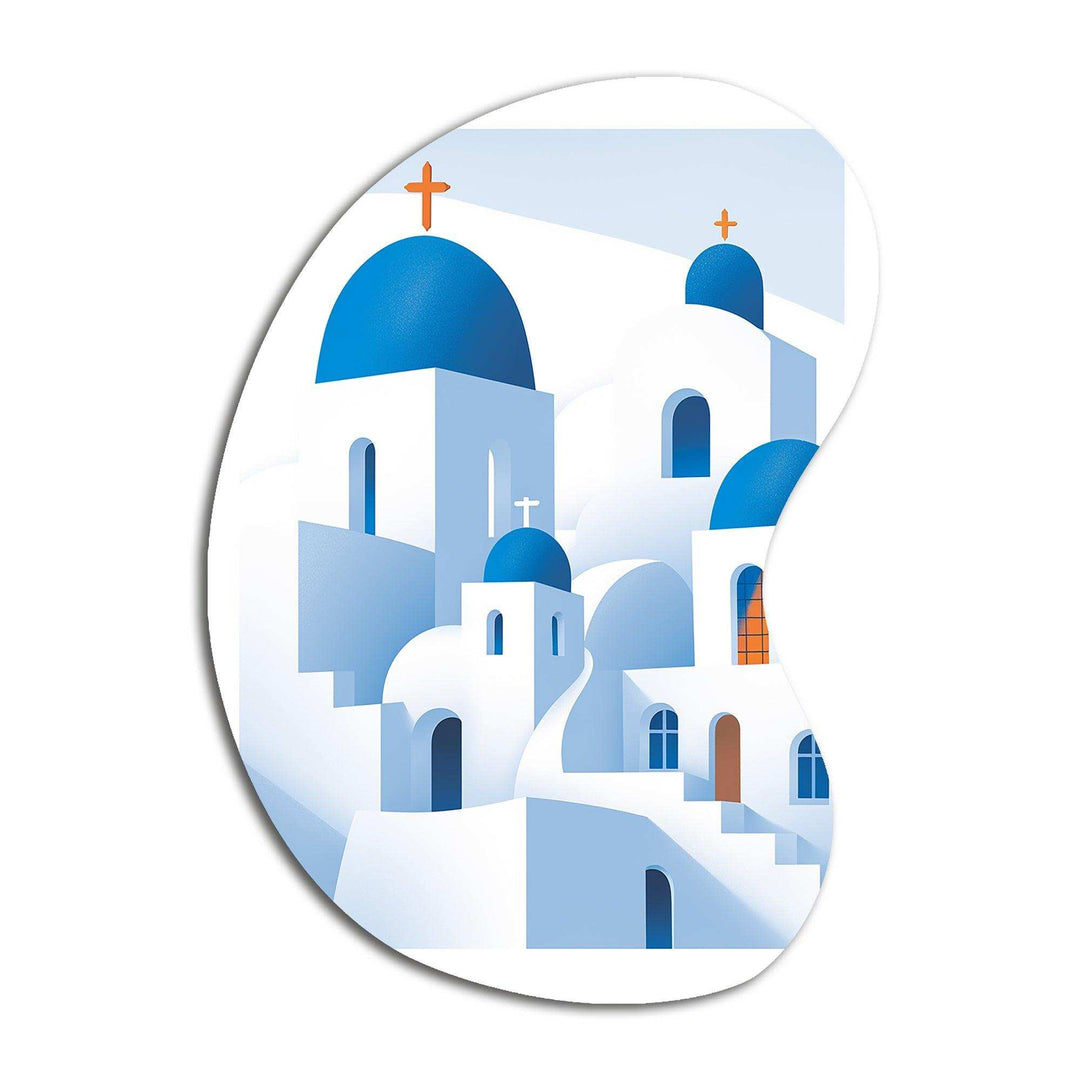 Greek Santorini Odyssey IV - Asymmetric Metal Wall Art