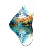 Calming Mountain Riverside III - Asymmetric Metal Wall Art