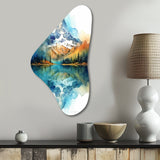 Calming Mountain Riverside III - Asymmetric Metal Wall Art