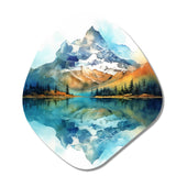 Calming Mountain Riverside III - Asymmetric Metal Wall Art