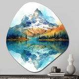 Calming Mountain Riverside III - Asymmetric Metal Wall Art