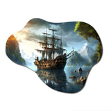 Pirate Ship At Sea - Asymmetric Metal Wall Art