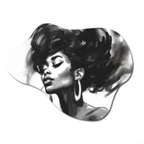 Black and White African American Woman III - Asymmetric Metal Wall Art