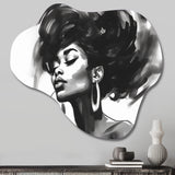 Black and White African American Woman III - Asymmetric Metal Wall Art