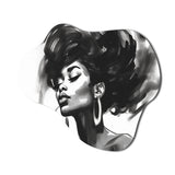 Black and White African American Woman III - Asymmetric Metal Wall Art