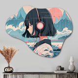 Female Anime Character IV - Asymmetric Metal Wall Art