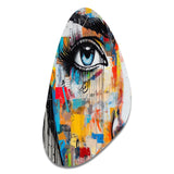 Female Pop Art Portrait I - Asymmetric Metal Wall Art