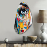 Female Pop Art Portrait I - Asymmetric Metal Wall Art