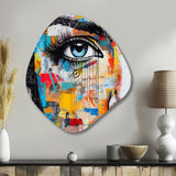 Female Pop Art Portrait I - Asymmetric Metal Wall Art