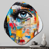 Female Pop Art Portrait I - Asymmetric Metal Wall Art