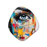 Female Pop Art Portrait I - Asymmetric Metal Wall Art