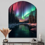 Yukon Northern Lights Beauty IV - Asymmetric Metal Wall Art