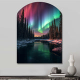 Yukon Northern Lights Beauty IV - Asymmetric Metal Wall Art