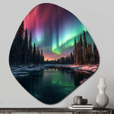 Yukon Northern Lights Beauty IV - Asymmetric Metal Wall Art